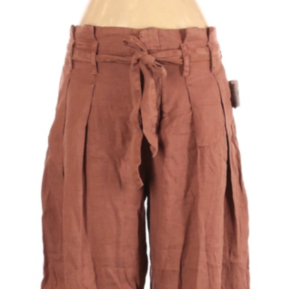 Boho, High-Rise, Free People Linen Pants in Rust
